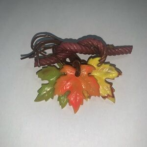 Vintage Plastic Fall Leaves Brooch Maple Leaves 1940s Antique like